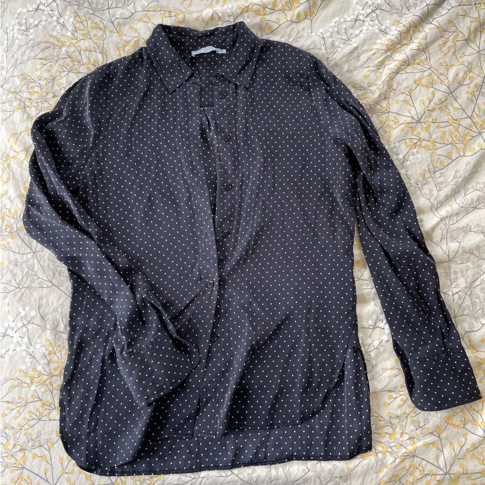 Vince silk button down shirt size M